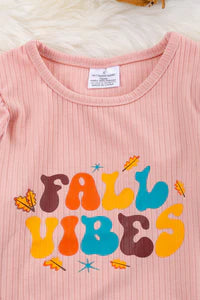 FALL VIBES BLUSH TOP & SQUIRREL PRINTED BELL BOTTOMS.