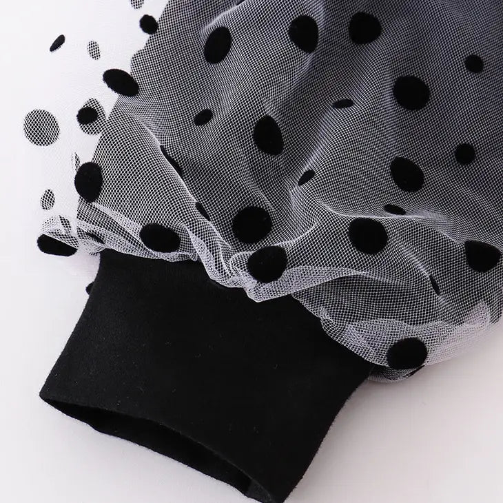 Black "Boo" Ruffle Girl Top