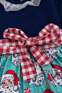 MINT & NAVY BLUE SANTA DRESS