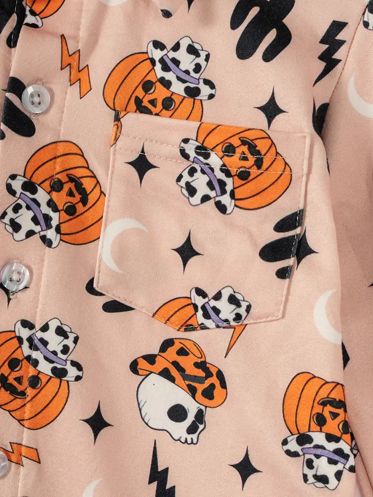 Halloween Pumpkin + Skull Boy Top