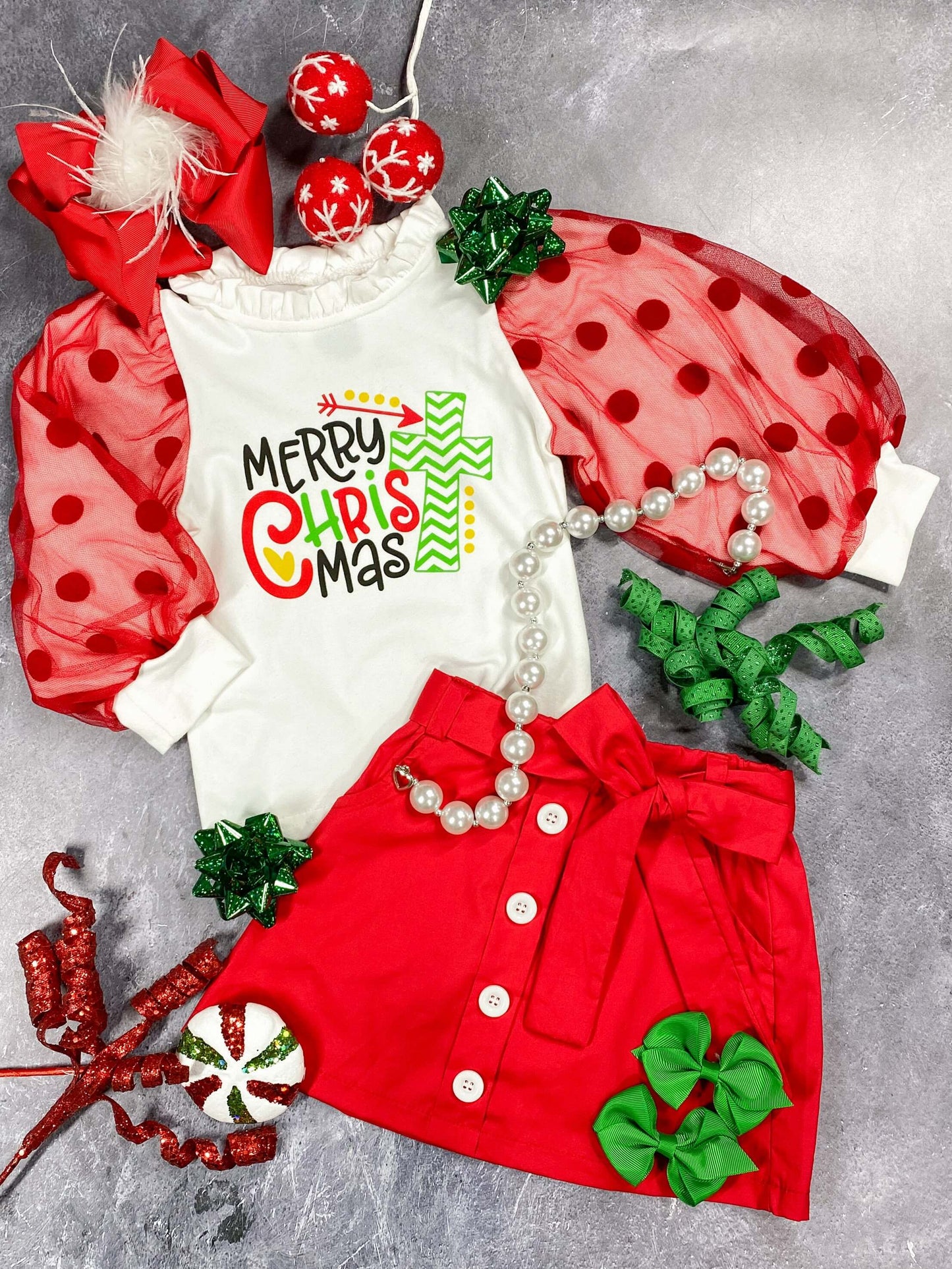 Merry CHRISTmas Skirt Set
