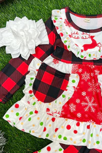 SNOWFLAKES & PLAID/ MULTI PRINTED BELL SET.