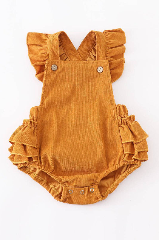 Honey velvet ruffle baby romper