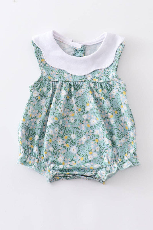 Green floral print girl bubble