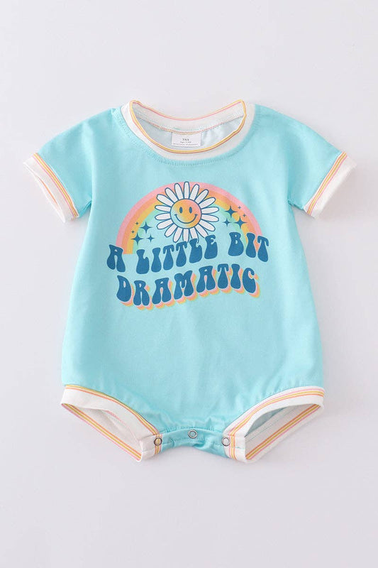 Blue rainbow baby boy romper