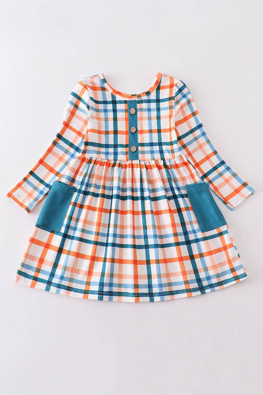 Multicolored plaid pocket dress